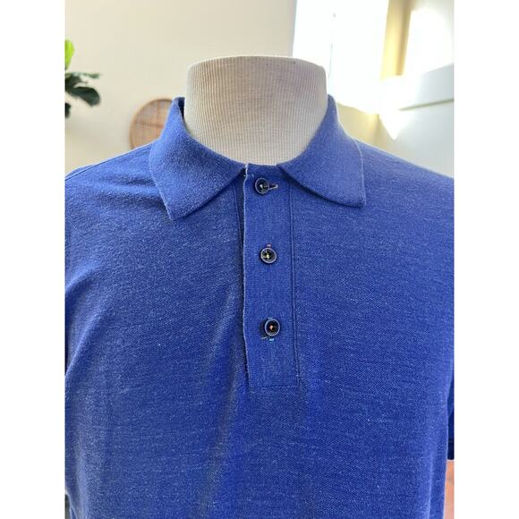 ROBERT GRAHAM Mens Medium Classic Fit Blue Floral Flip Collar Polo Shirt Cotton - Picture 8 of 11